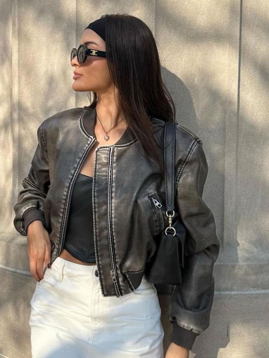 Rosea Washed Leather Jacket