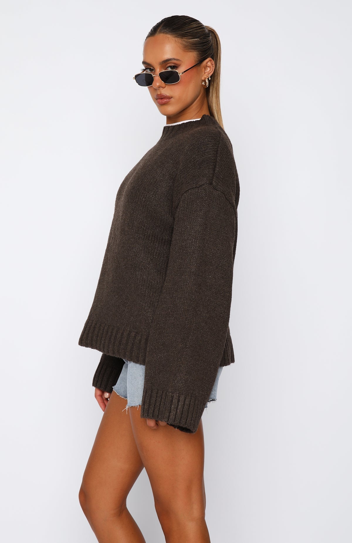 Rosea Knitted Sweater with Wide Arms