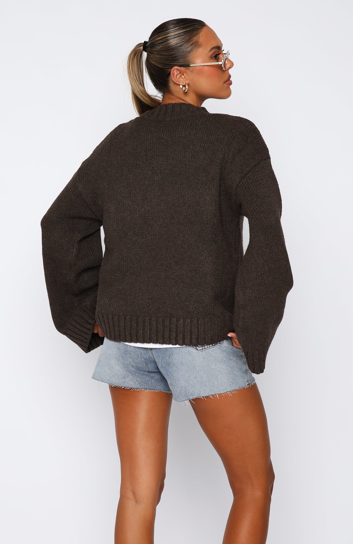 Rosea Knitted Sweater with Wide Arms