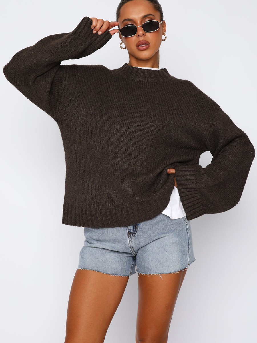 Rosea Knitted Sweater with Wide Arms