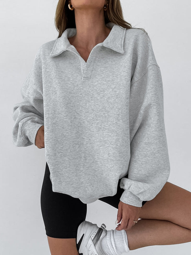 Rosea Minimalist Polo Sweatshirt