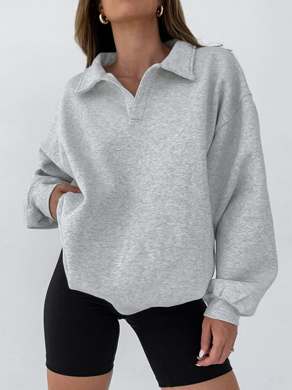 Rosea Minimalist Polo Sweatshirt