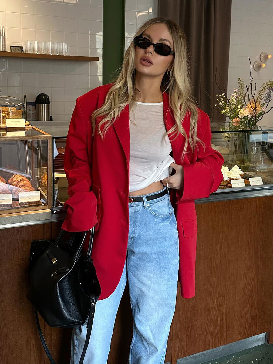 Rosea Red Oversized Blazer