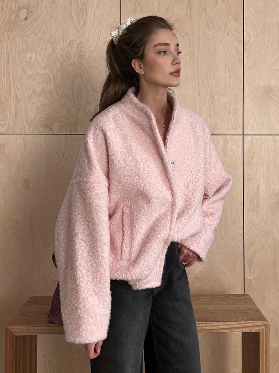 Rosea Fluffy Pink Coat