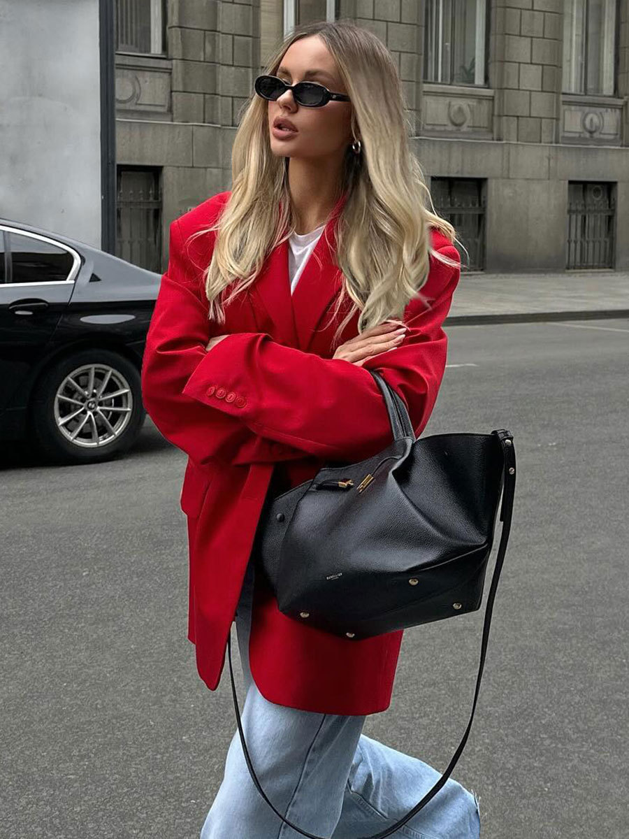 Rosea Red Oversized Blazer