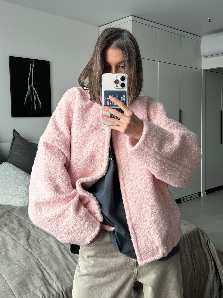 Rosea Fluffy Pink Coat