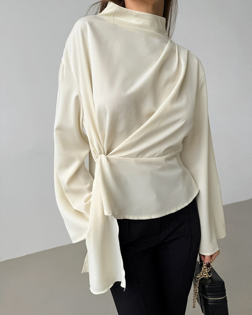 Rosea Knot Detail Cream Blouse