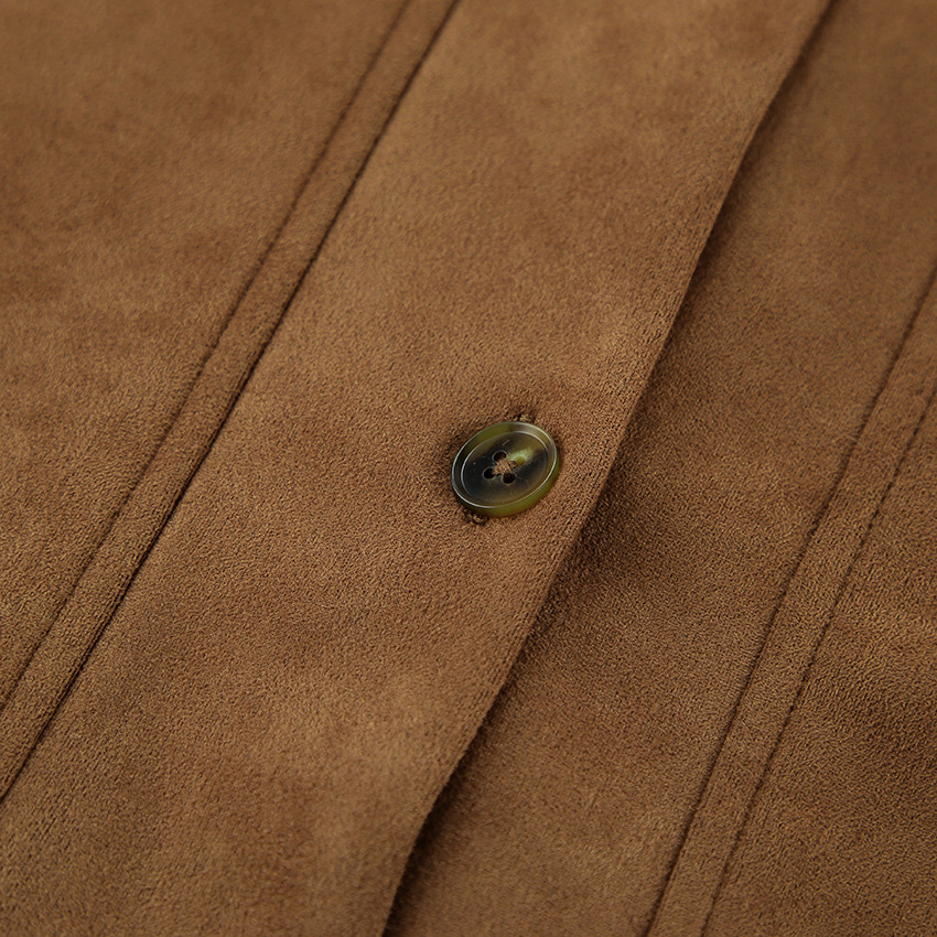 Rosea Casual Brown Suede Jacket