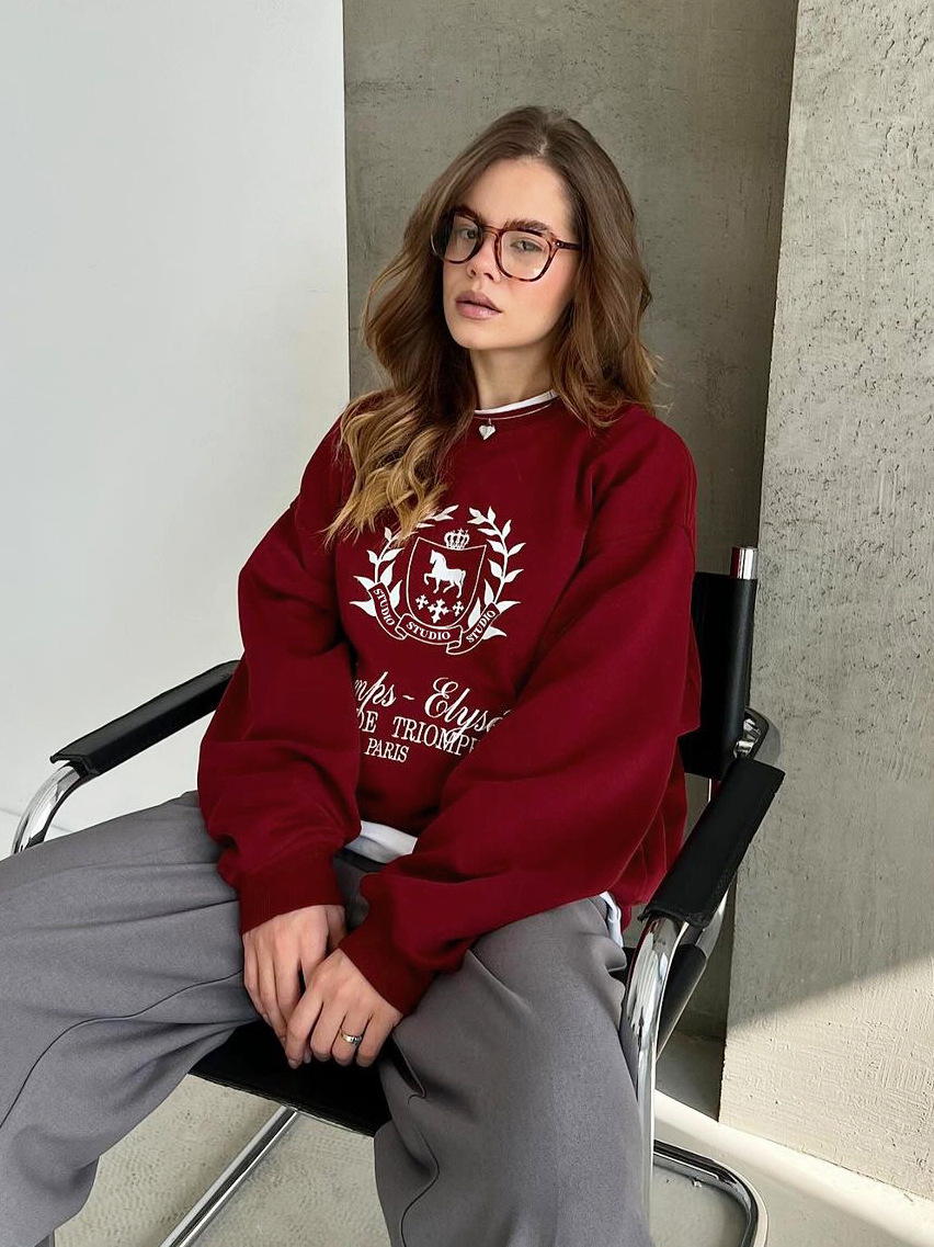 Rosea Red College Sweater