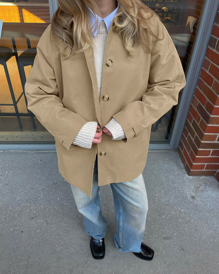 Rosea Khaki Short Trenchcoat