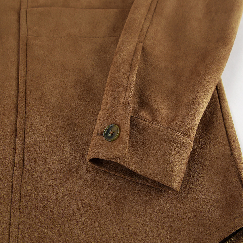 Rosea Casual Brown Suede Jacket