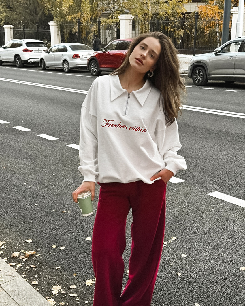 Rosea Oversized Polo Sweatshirt