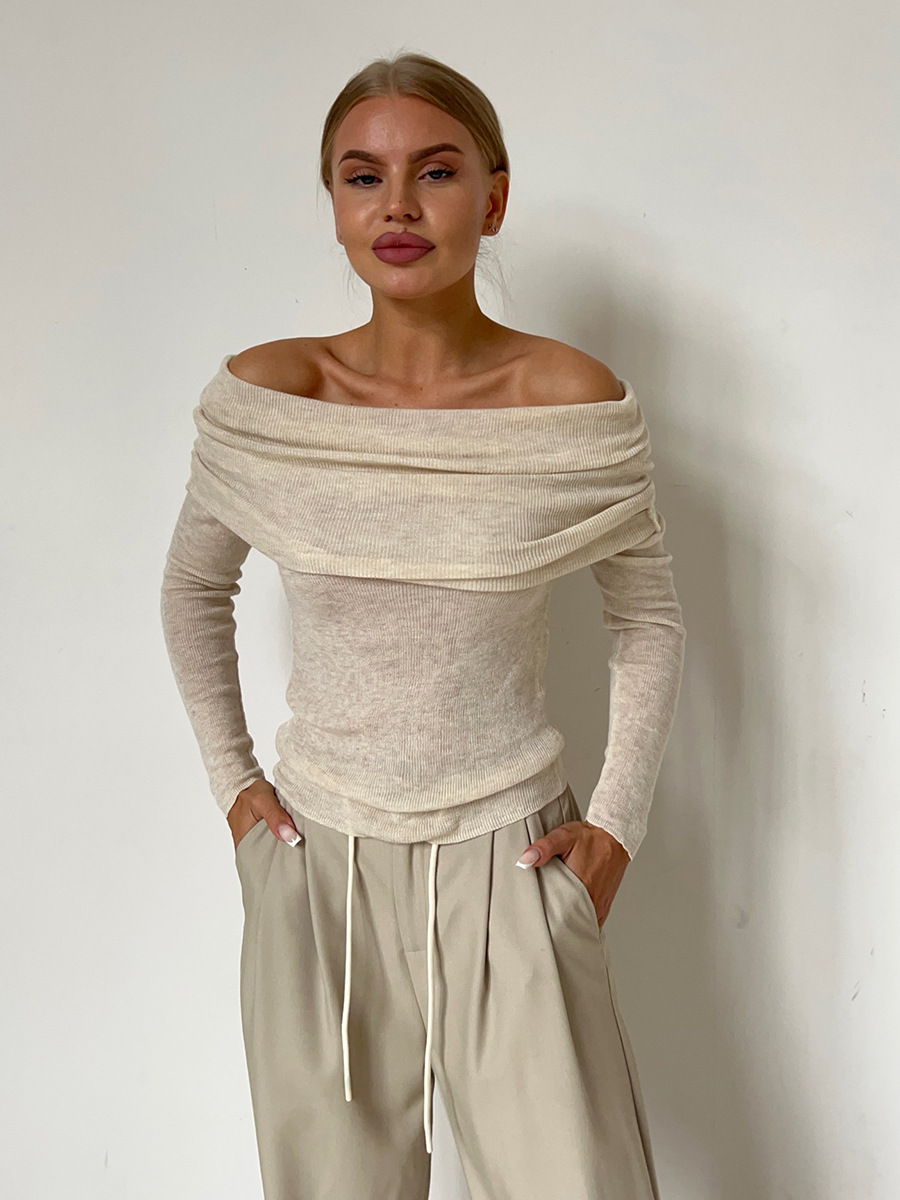 Rosea Knitted Off-Shoulder Longsleeve Top