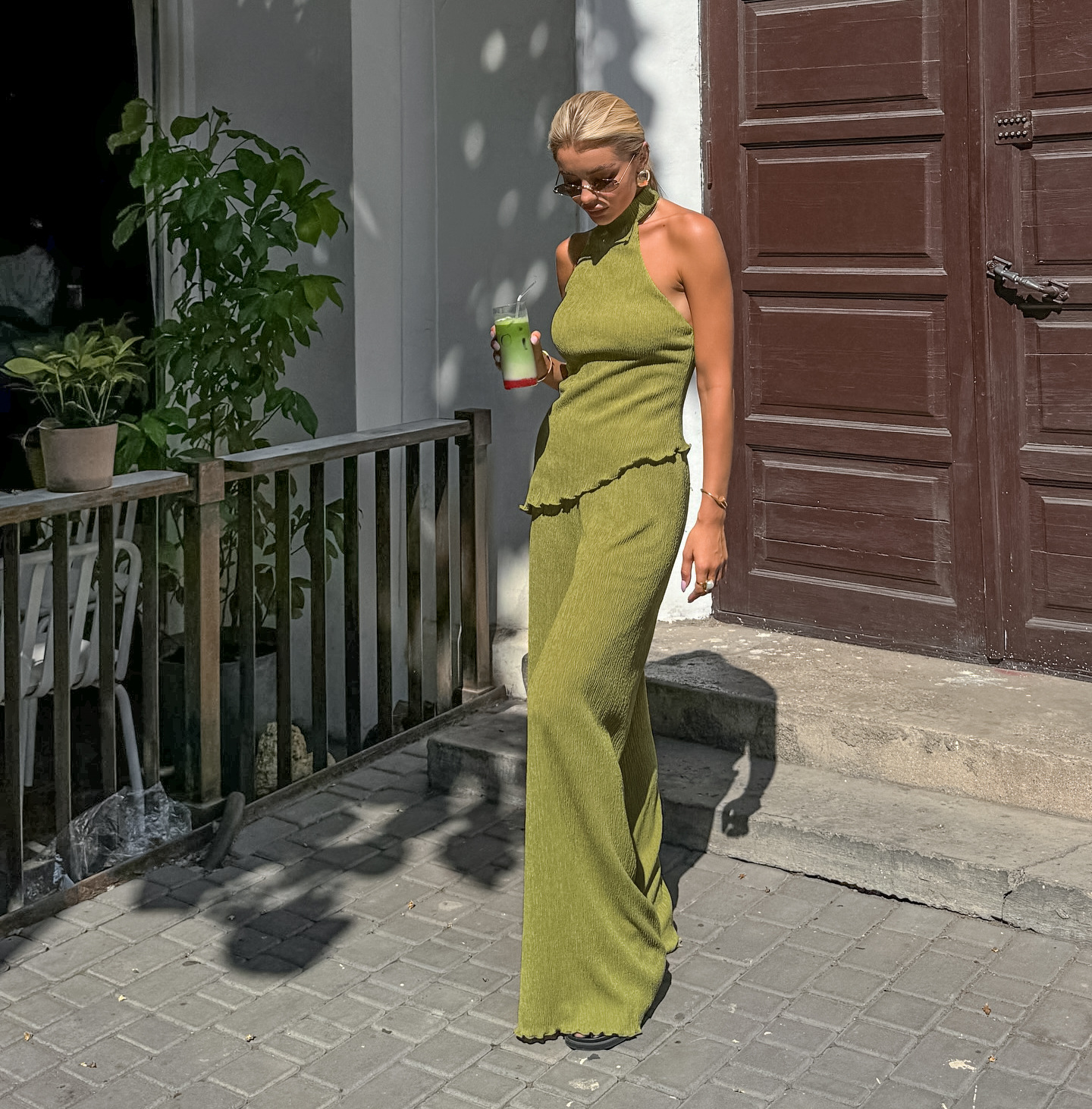 Rosea Green Two-Piece Set