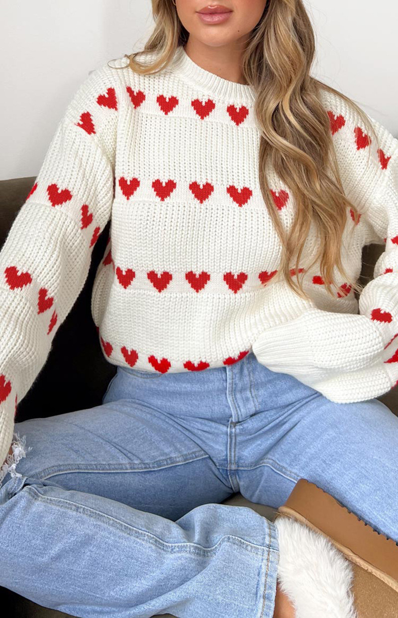 Rosea Knitted Heart Sweater