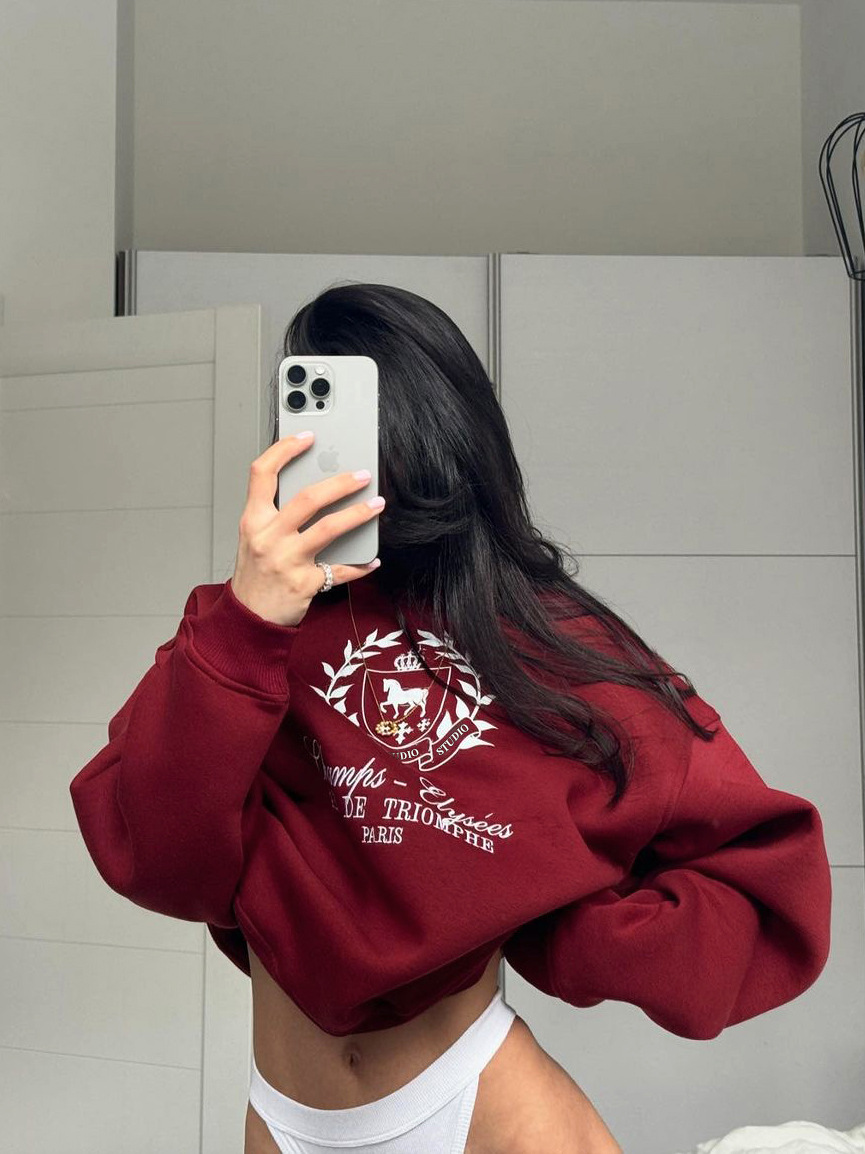 Rosea Red College Sweater