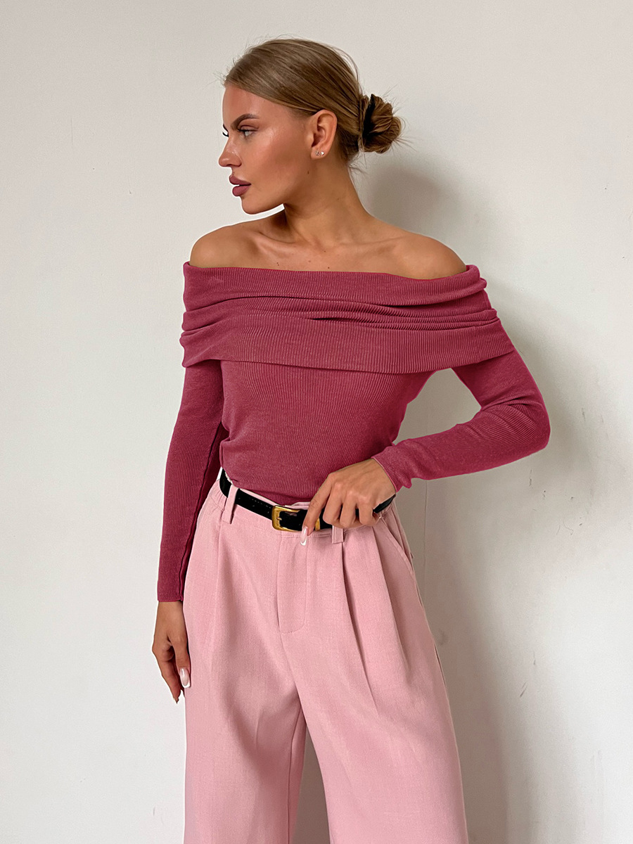 Rosea Knitted Off-Shoulder Longsleeve Top