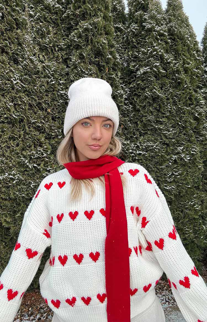 Rosea Knitted Heart Sweater