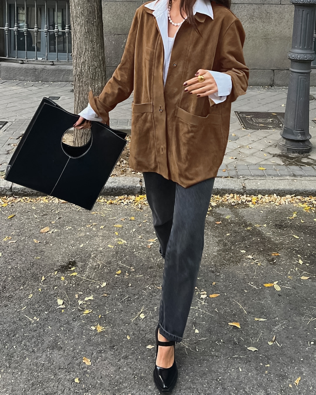 Rosea Casual Brown Suede Jacket