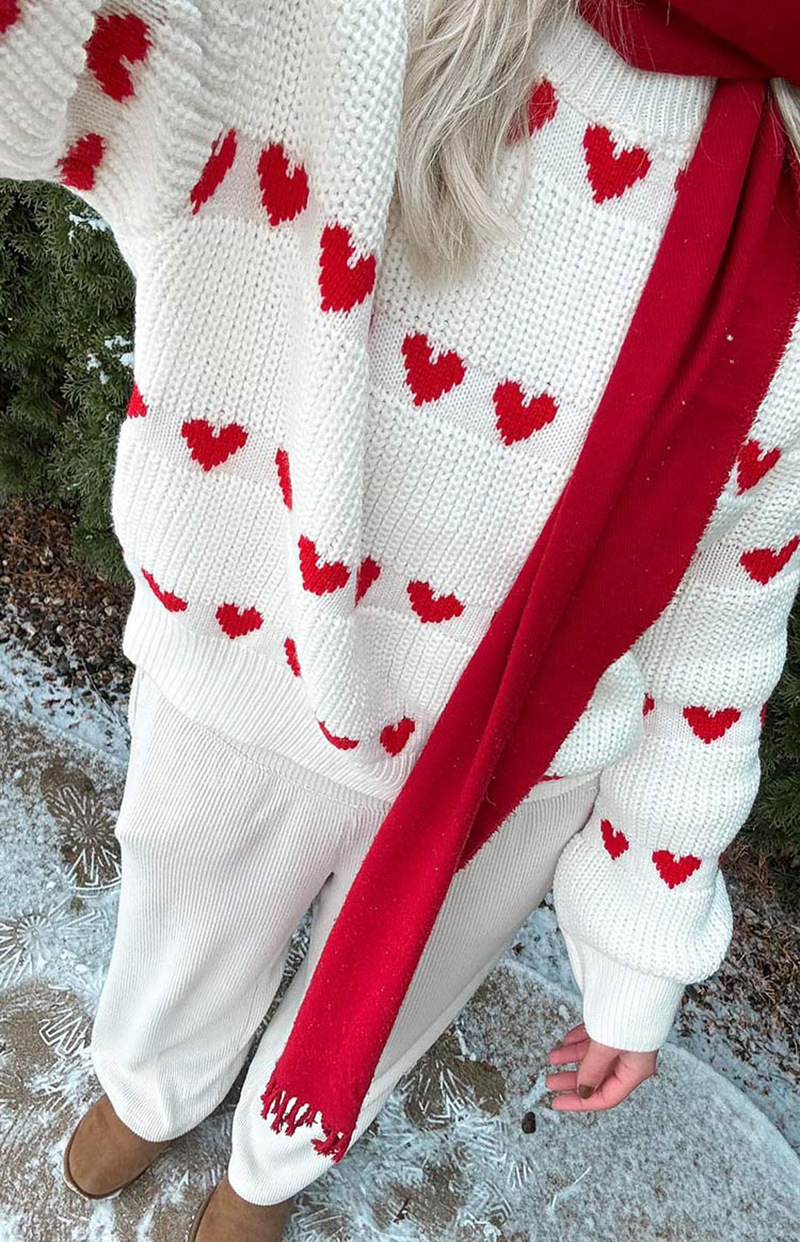 Rosea Knitted Heart Sweater