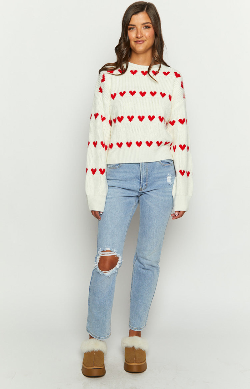 Rosea Knitted Heart Sweater