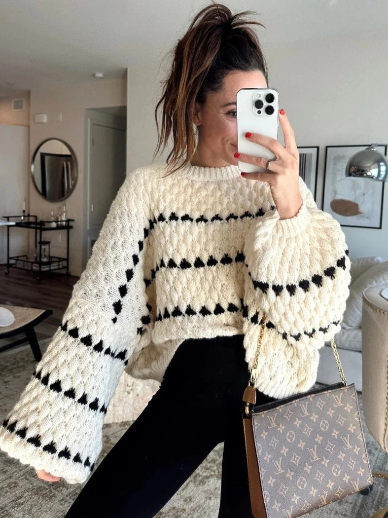 Rosea Chunky Knit Heart Sweater