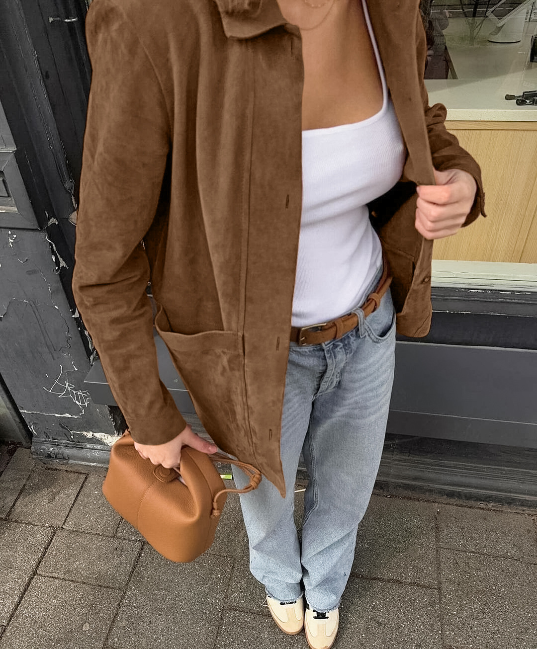 Rosea Casual Brown Suede Jacket