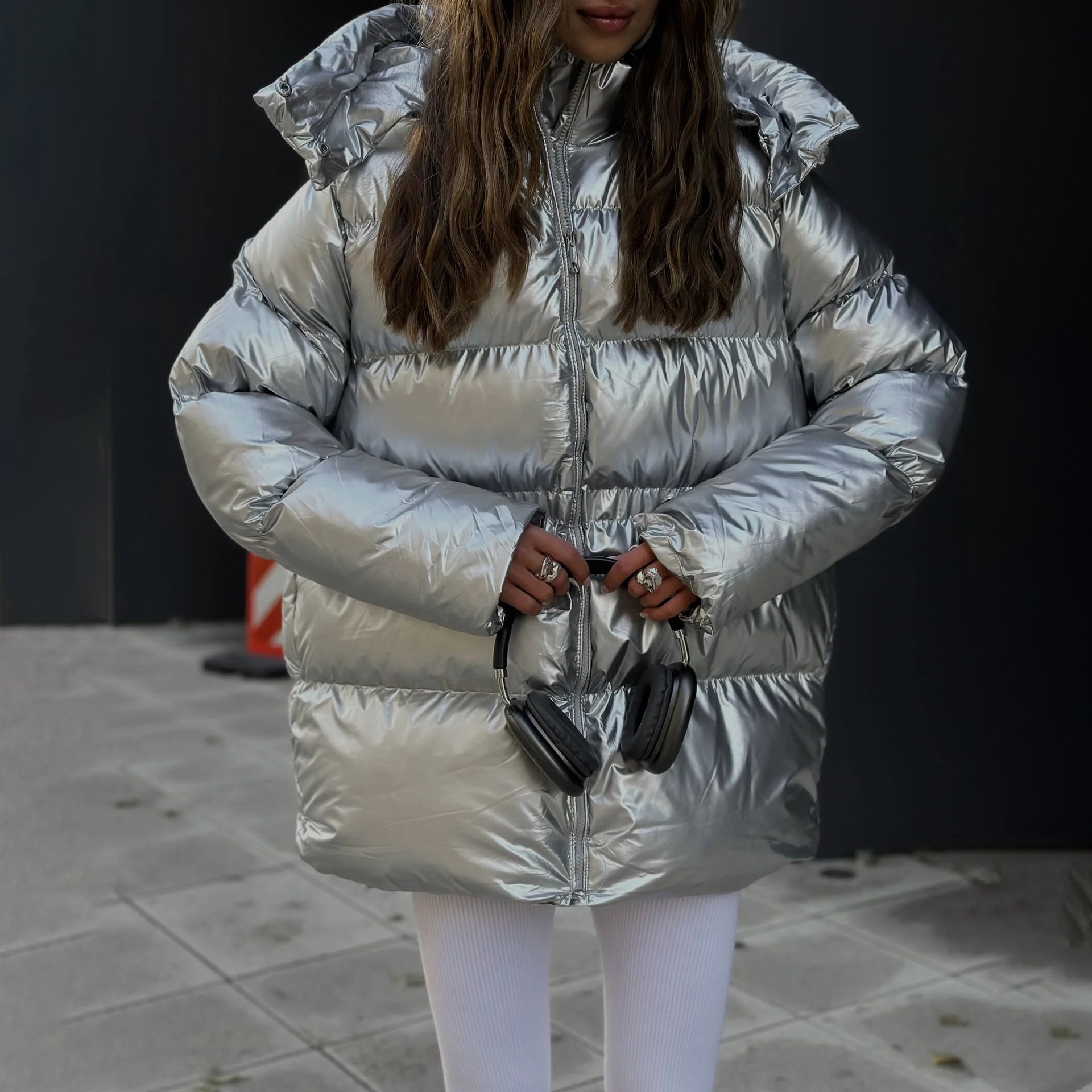 Rosea High Shine Puffer Jacket