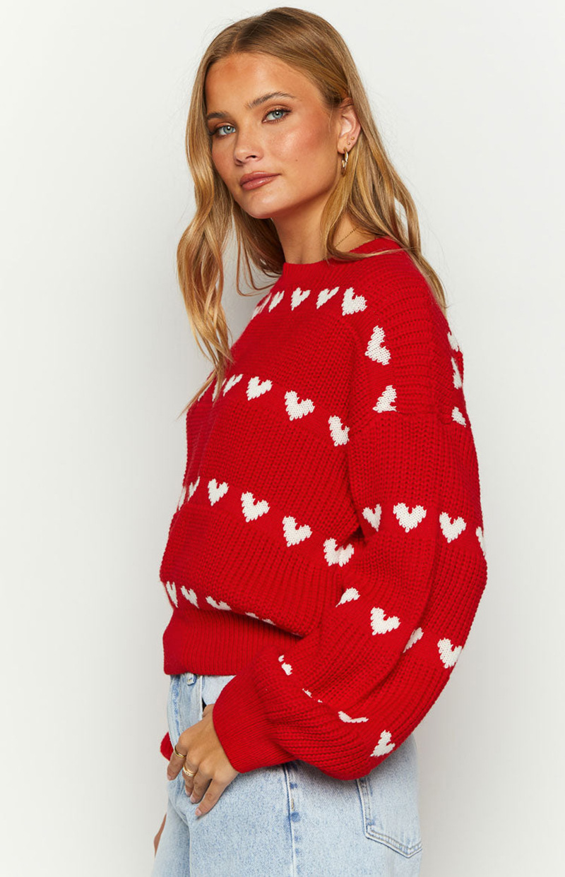 Rosea Knitted Heart Sweater