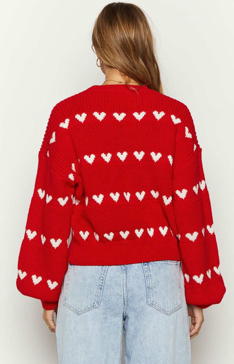 Rosea Knitted Heart Sweater