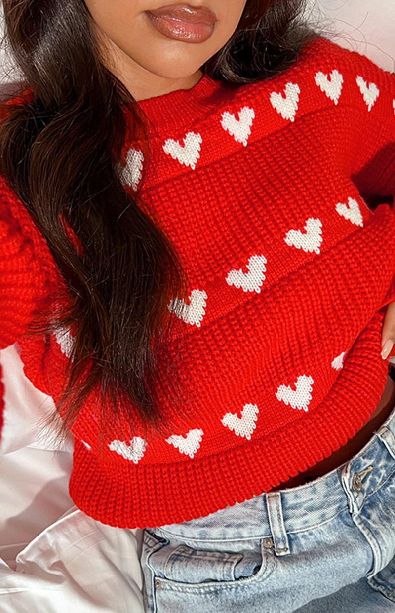 Rosea Knitted Heart Sweater