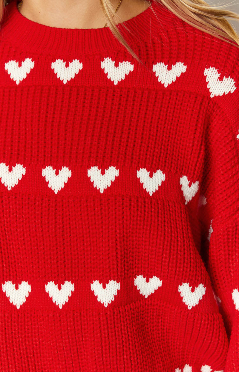 Rosea Knitted Heart Sweater