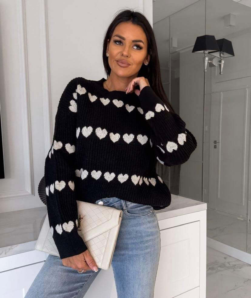 Rosea Knitted Heart Sweater