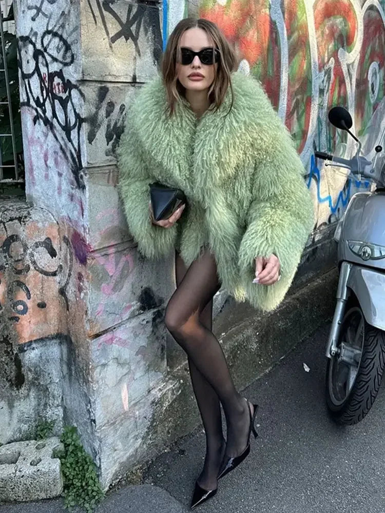 Rosea Capri Fluffy Fur Coat