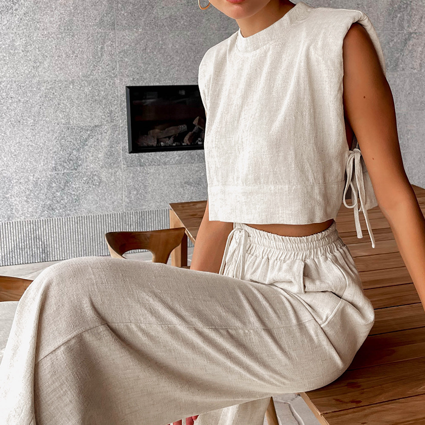 Rosea Elegant Two-Piece Linen Set